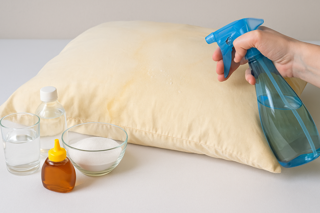 Descubra o truque caseiro que deixa o travesseiro branco como novo; sem água sanitária