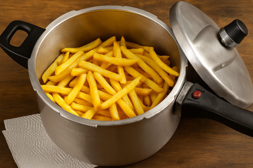 O segredo da Batata Frita mais crocante está na panela de pressão