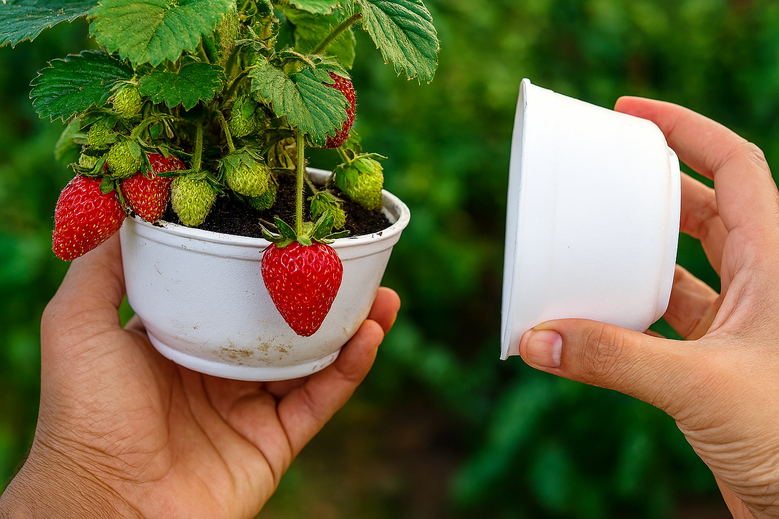 O segredo dos Morangos fartos; como cultivar em casa usando apenas uma embalagem