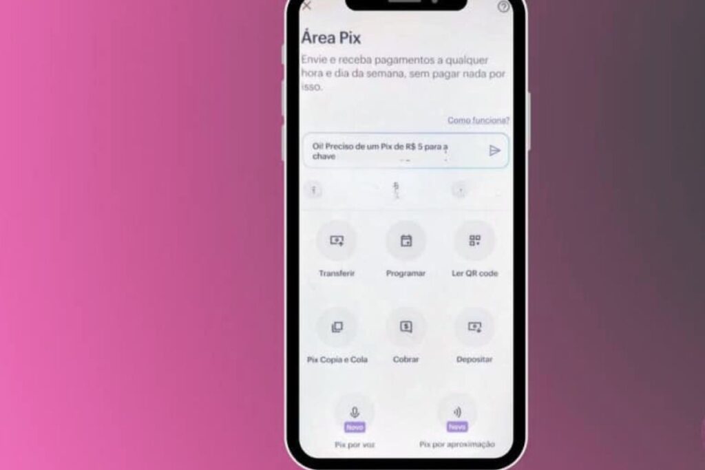 Pix por voz é novidade no Nubank